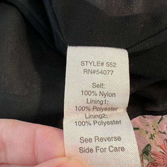 Vintage Y2K Cabi Lace Tank Top Black Goth Semi Sheer size Small Whimsygoth - Picture 5 of 9